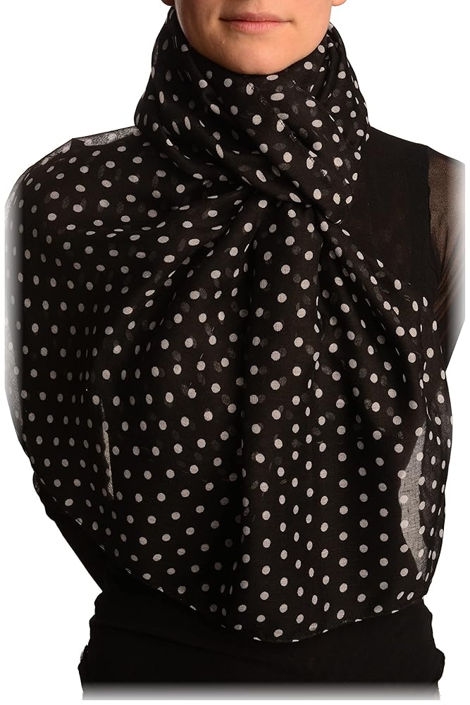 White Polka Dot On Black Unisex Scarf - Scarf : Amazon.ca